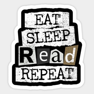 Eat. Sleep. Read. Repeat Bookworm Lovers Sticker